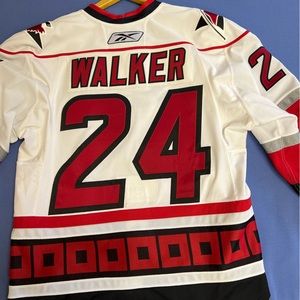 Game worn Carolina Hurricanes Scott Walker away sweater.